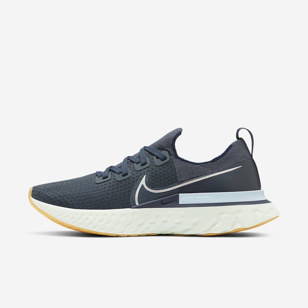 Chaussure De Running Nike React Infinity Run Flyknit Bleu 8576-401 Blue Fox/College Navy/Celestine Blue/Metallic Silver Homme | PGM-35117557